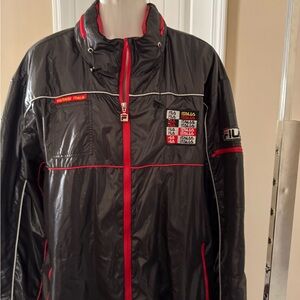 Fila Men's Creativita Nello Sport 1982 Windbreaker Hoodie Size XL Black/Red PRFD